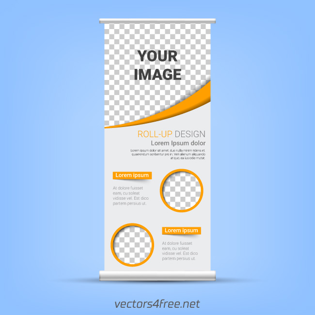 roll up banner template vector