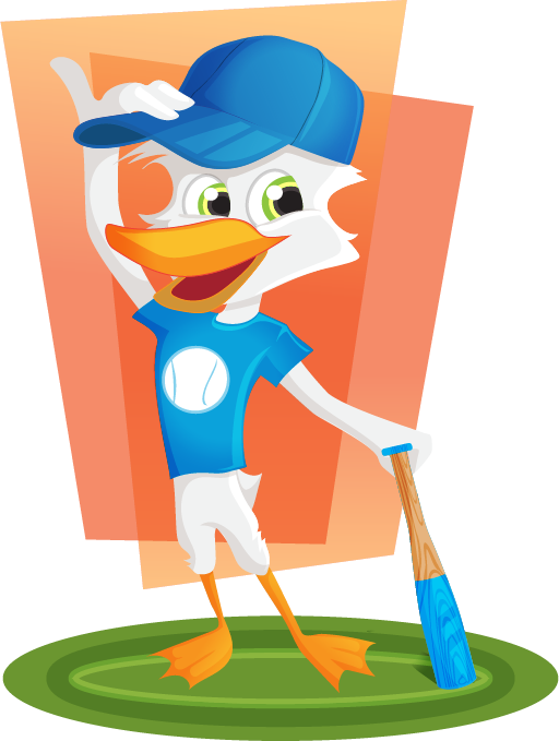 vector duck baseballer