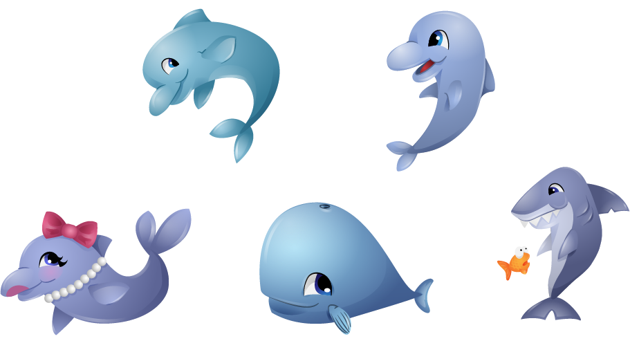 vector fish characters