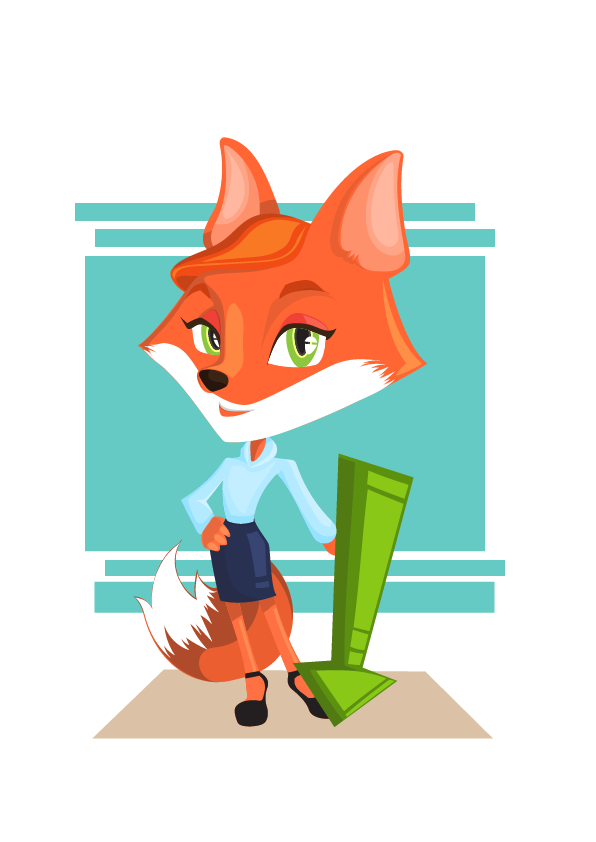 vector fox businesswoman