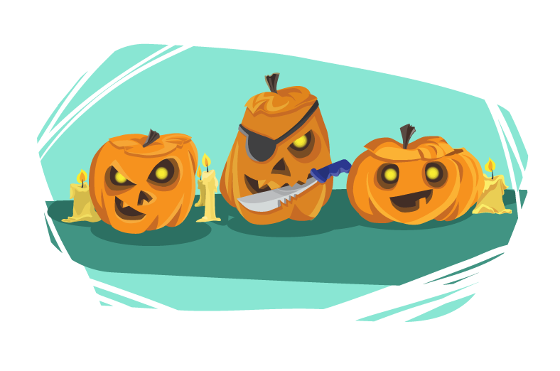 vector halloween pumpkins illustration