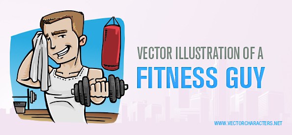 vector illustration of a fitness guy