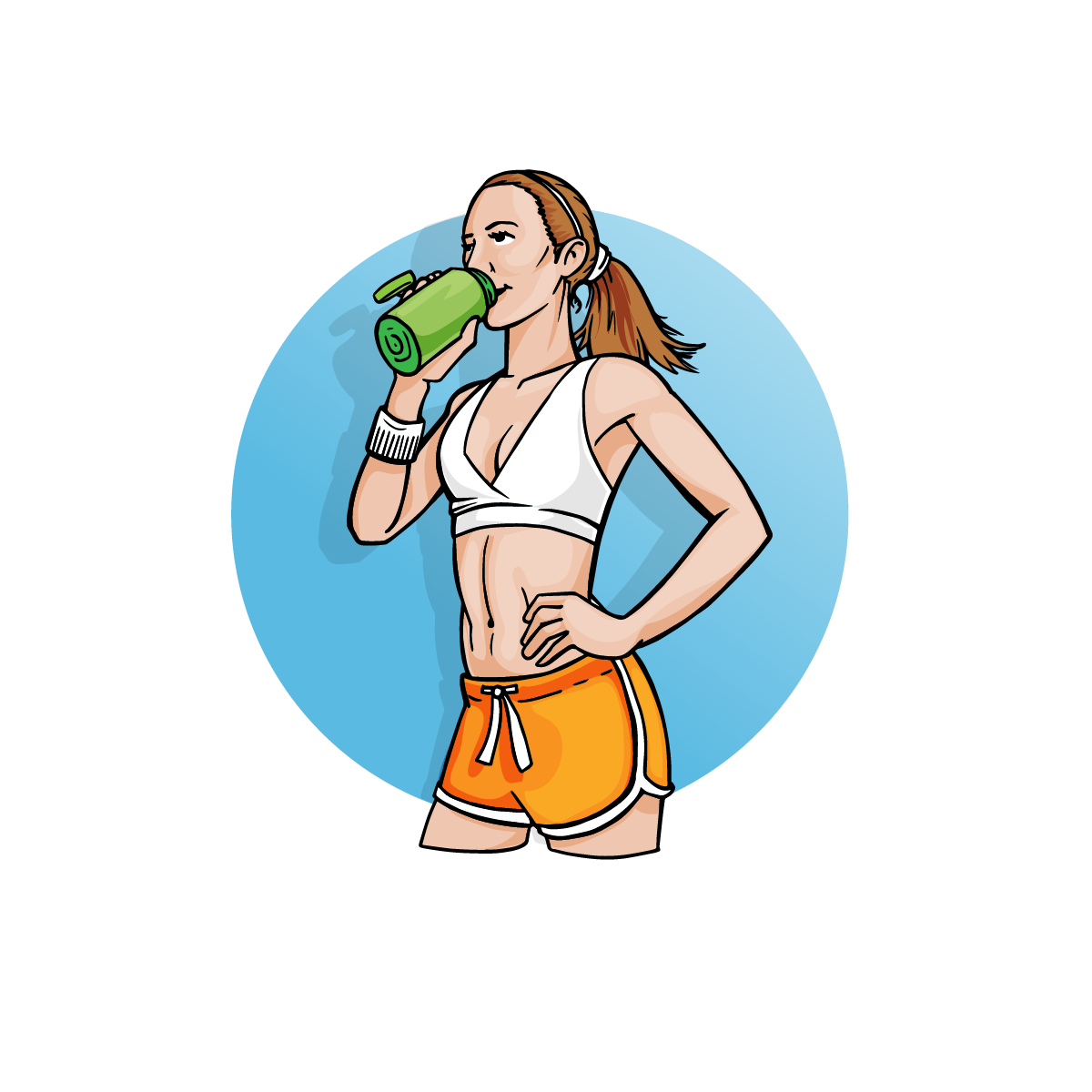 vector illustration of a fitness girl