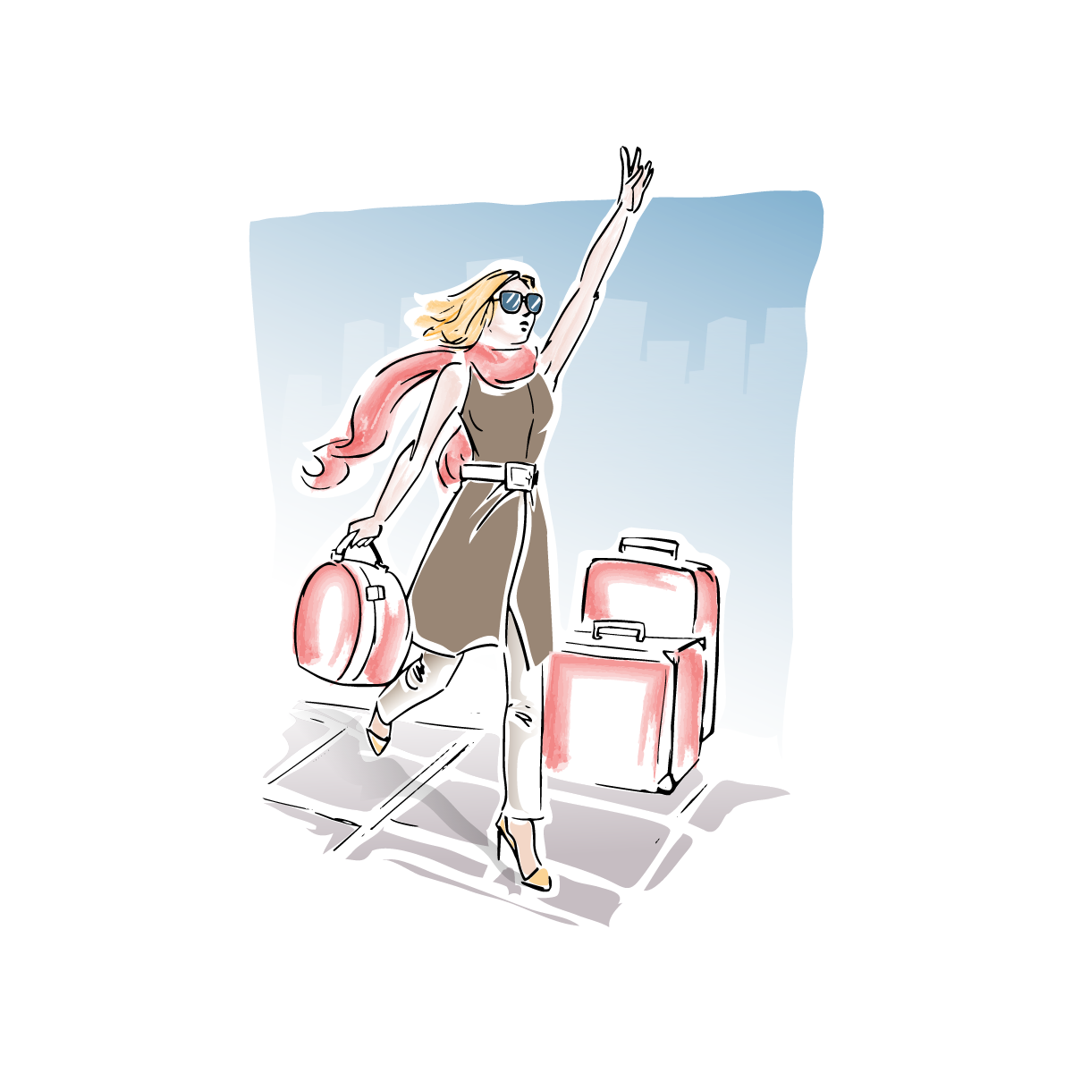 vector illustration of travel girl