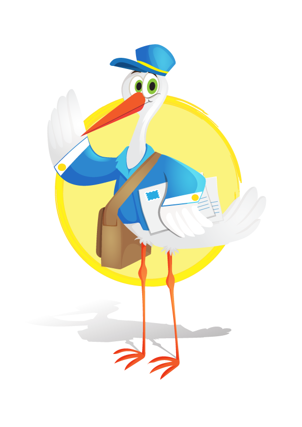 vector stork postman