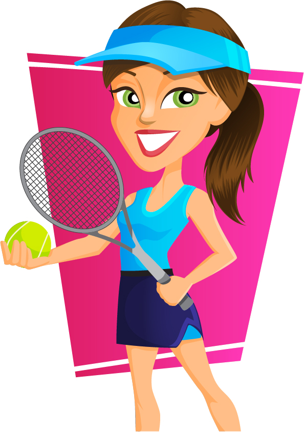 vector tennis girl