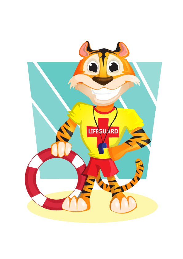 vector tiger lifeguard