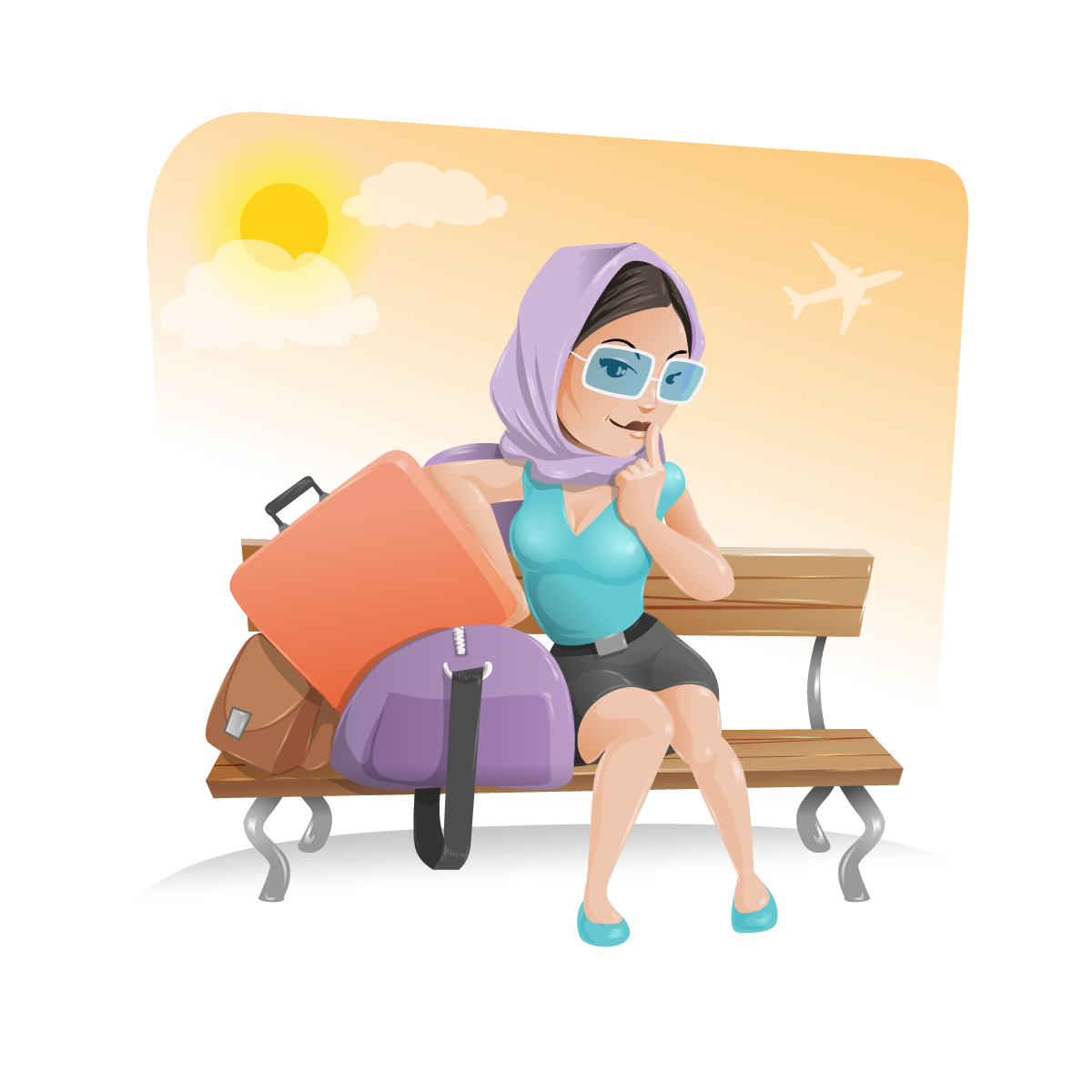 vector travel girl character