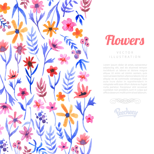 floral invitation in floral style