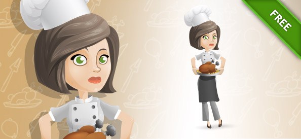 woman chef vector character