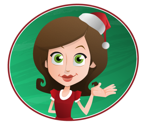 woman vector character with holiday hat