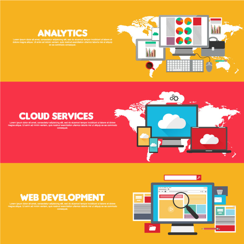 web cloud services infographics