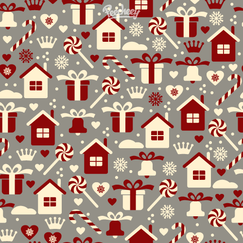 seamless christmas pattern in retro style