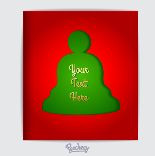 christmas greeting card in the shape of the bell