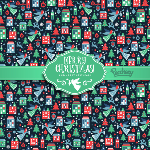 christmas seamless blue pattern