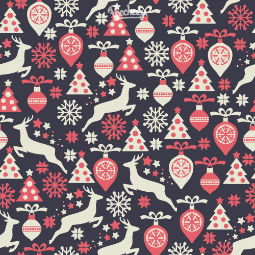 retro christmas seamless pattern