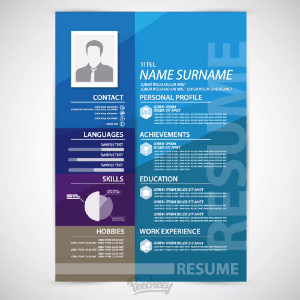 blue resume template