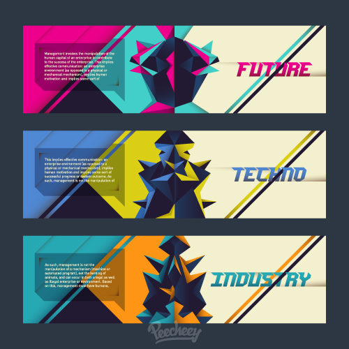 cool techno banners