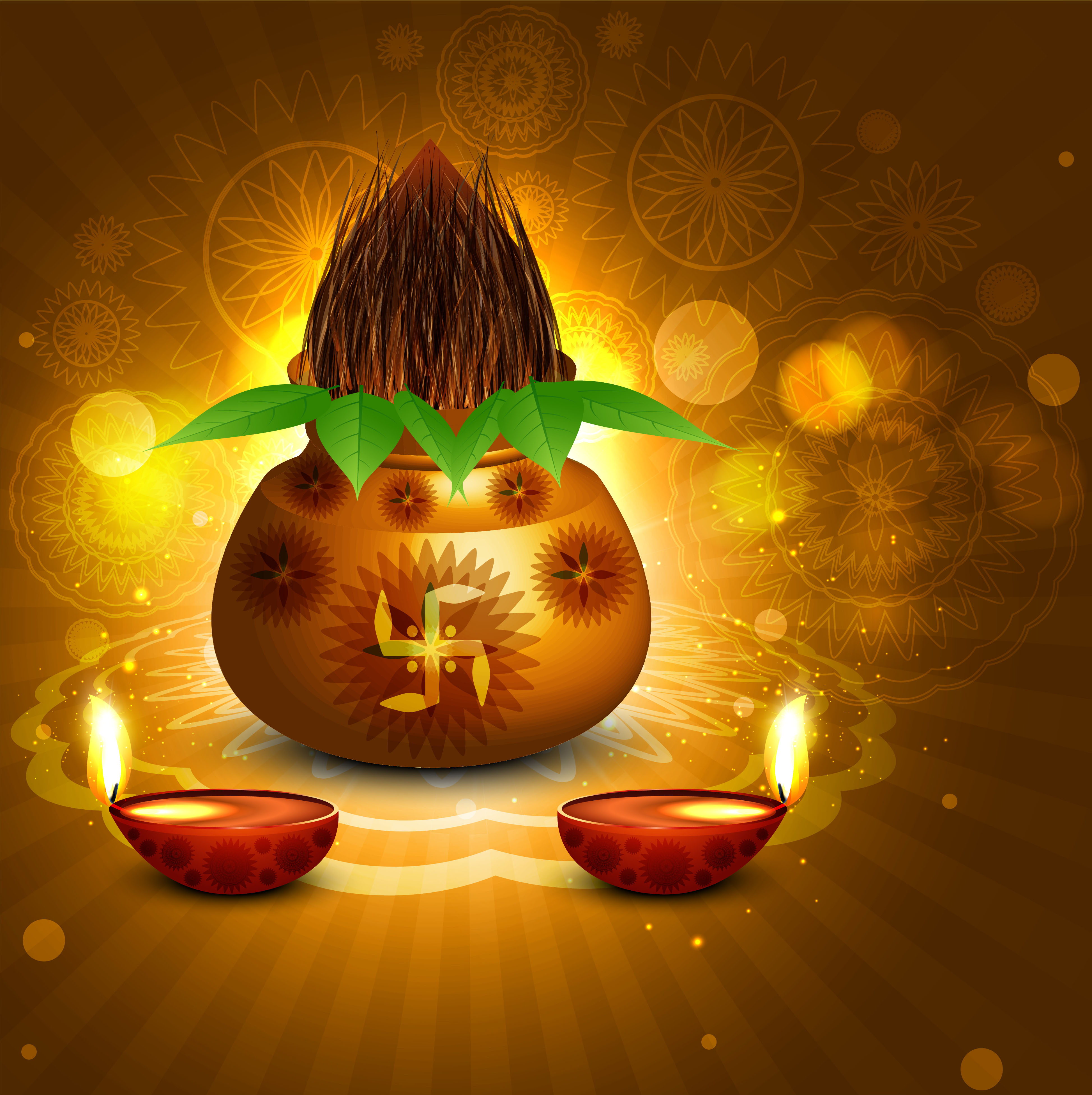 happy diwali background vector