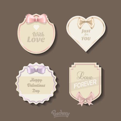 classic love stickers for the valentines day