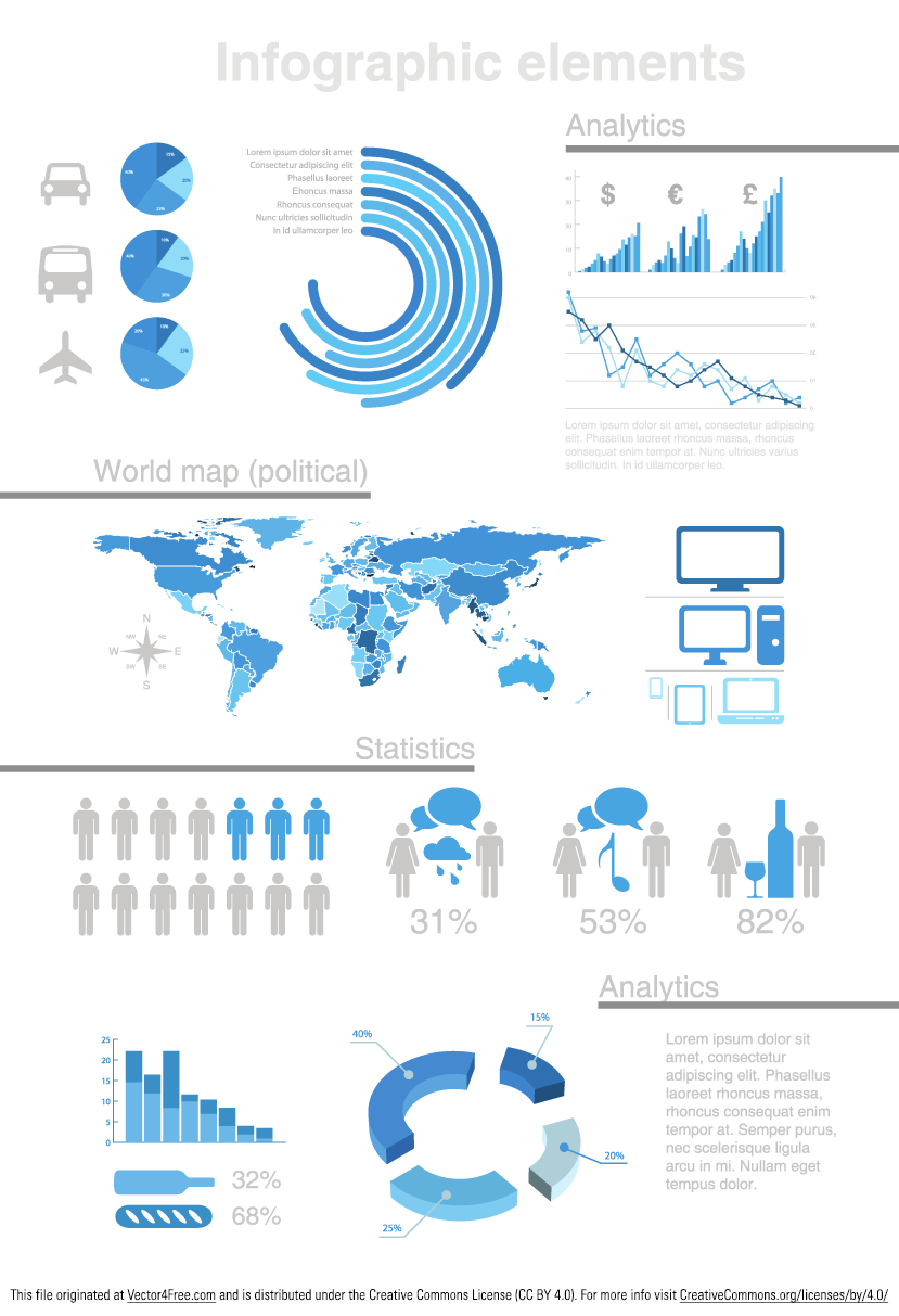 free vector infographic design elements