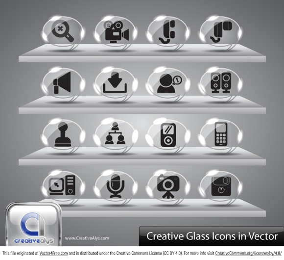 creative glass icons