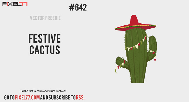 festive cactus vector