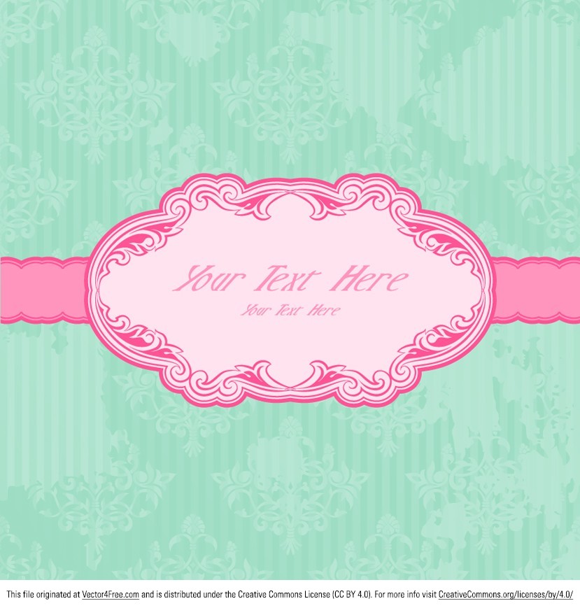 pink vintage label vector