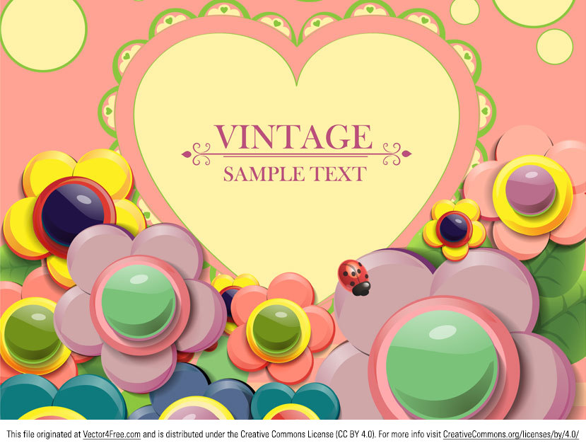 retro flower background vector