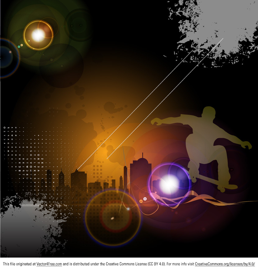 urban skateboard background vector