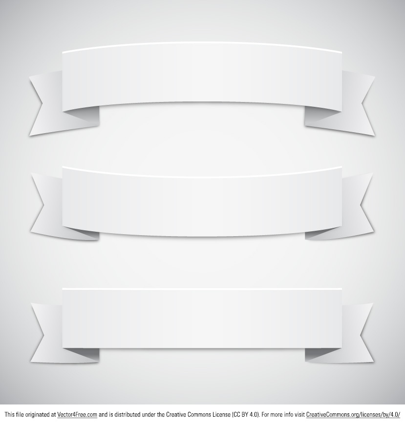 three white banner vectors