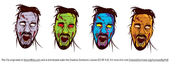 zombie face color vector