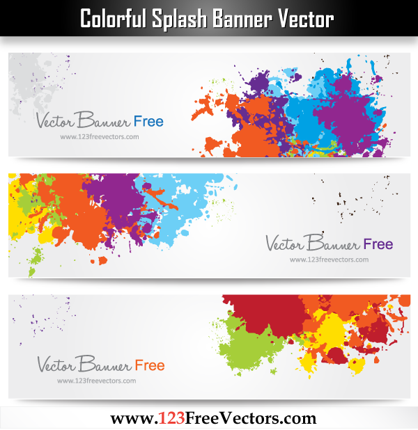 colorful splash banner vector