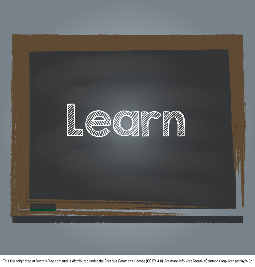 learn chalkboard vector