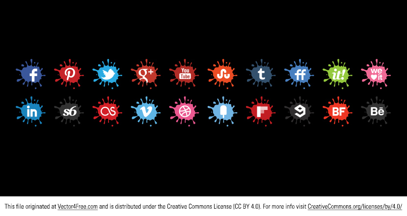 creative splat vector icons set