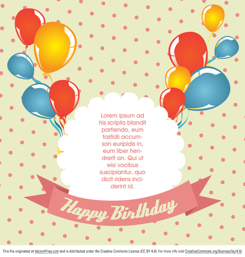 polka dot birthday card vector