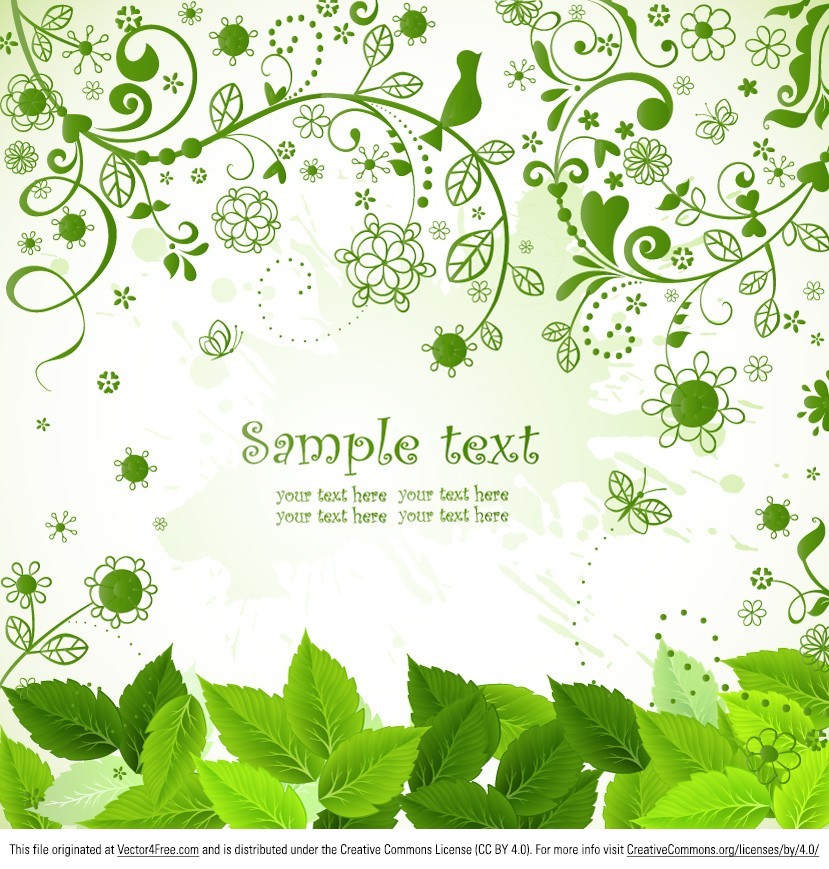 flourish leaf background vector