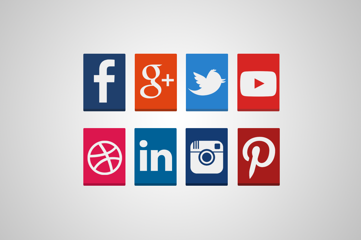 rectangular social media icons