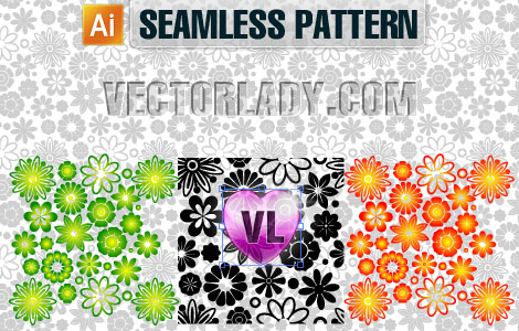 flowers buds vector seamless pattern