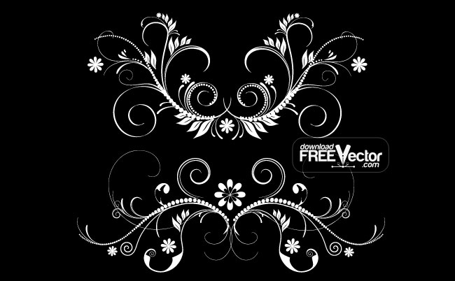 vector flower ornaments