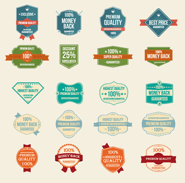 100 free vector vintage badges stickers stamps