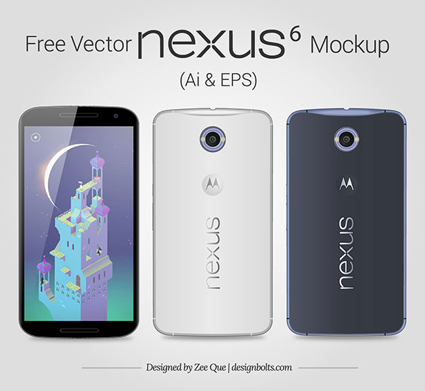 free vector google nexus 6 mockup