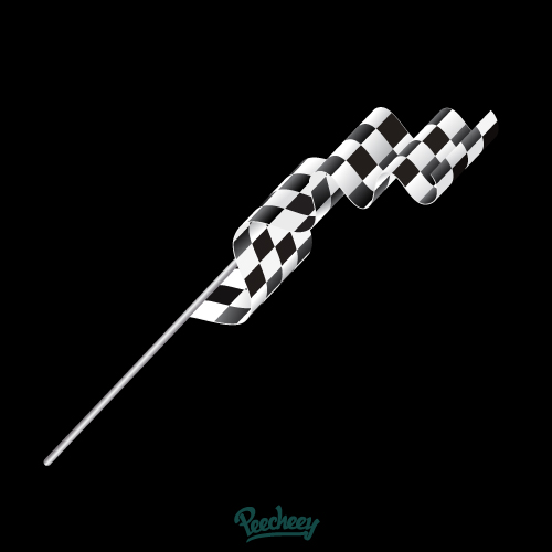 checkered flag on the black background