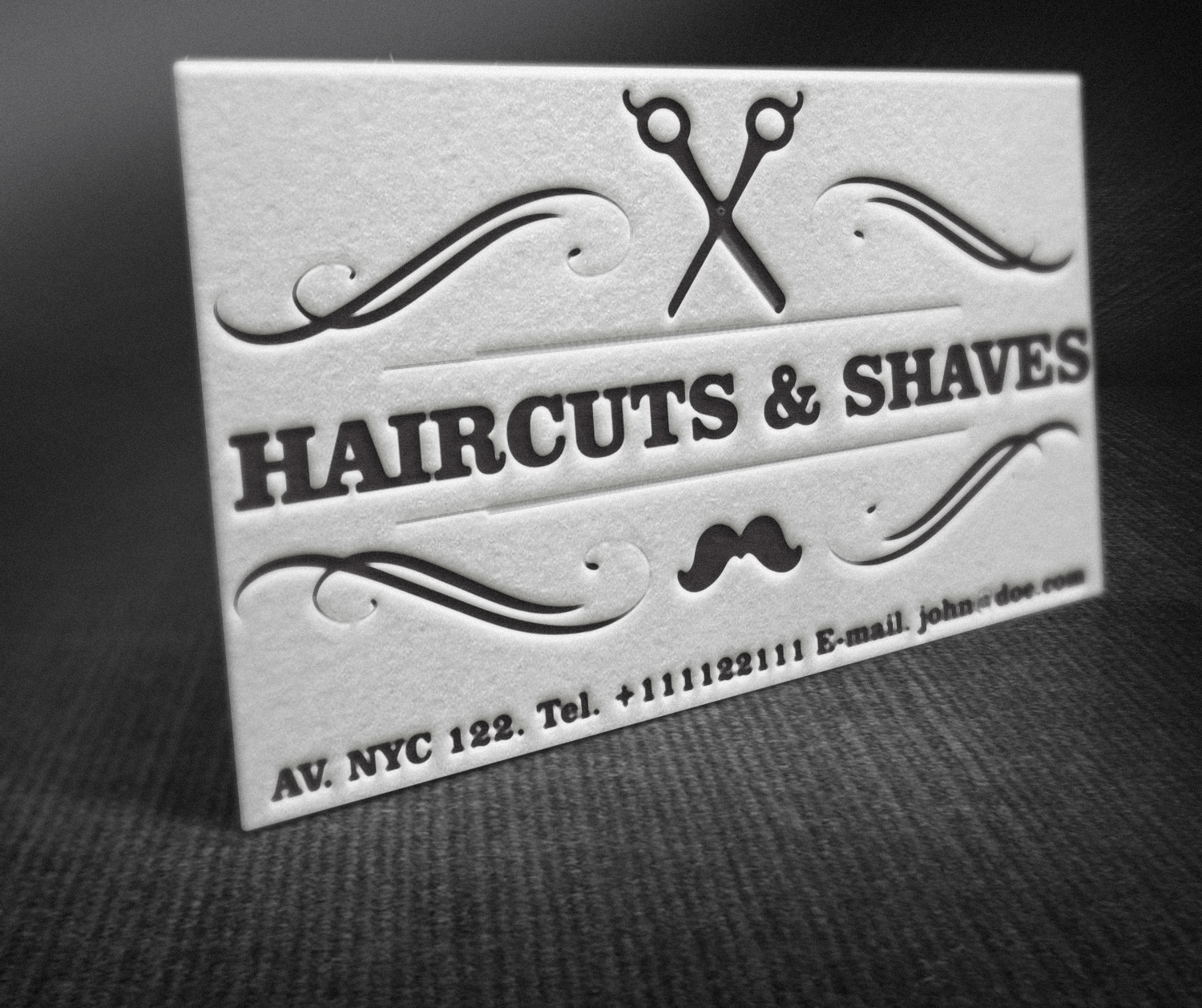 letterpress barber shop business cards free template