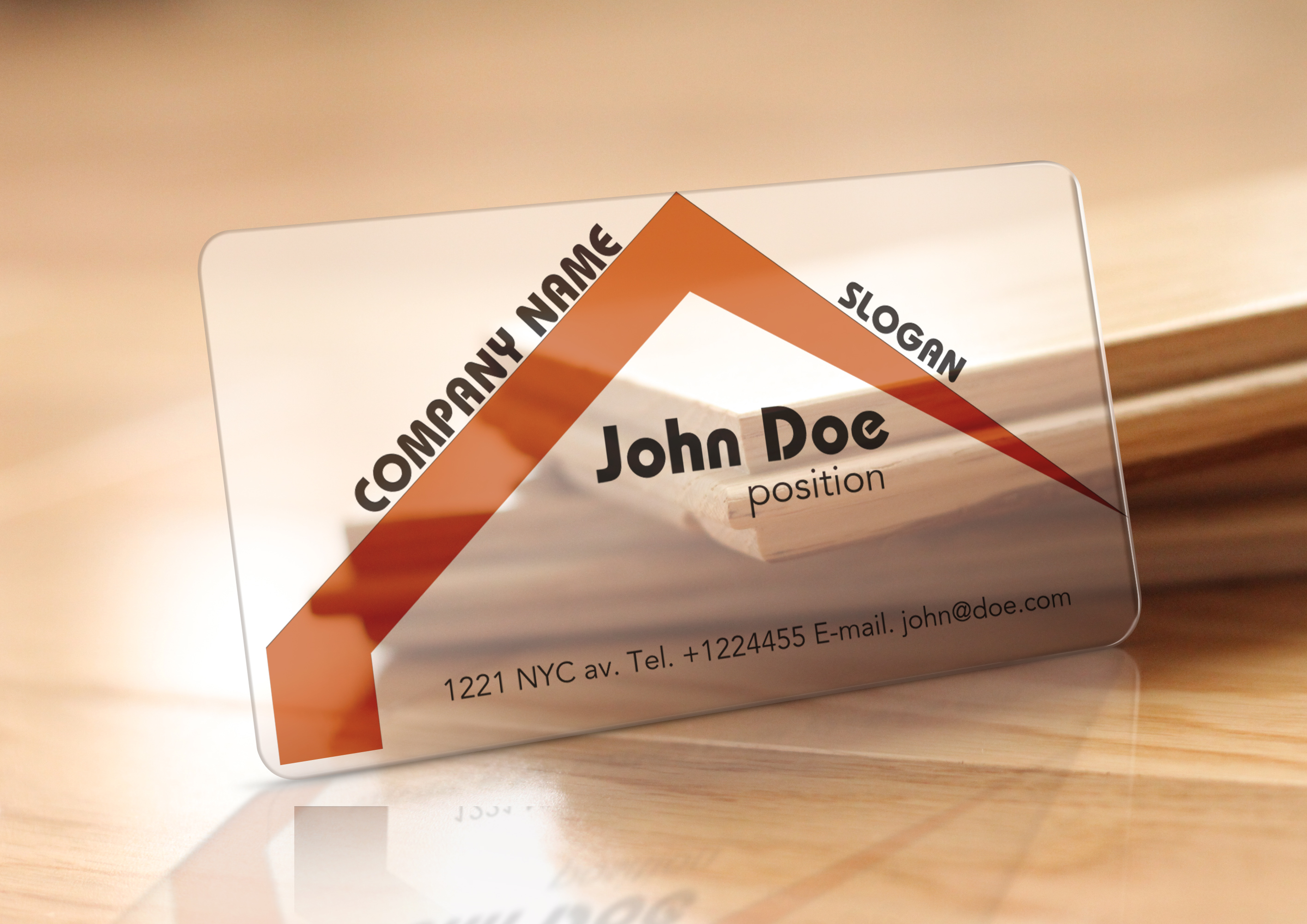 translucent plastic realtor business card