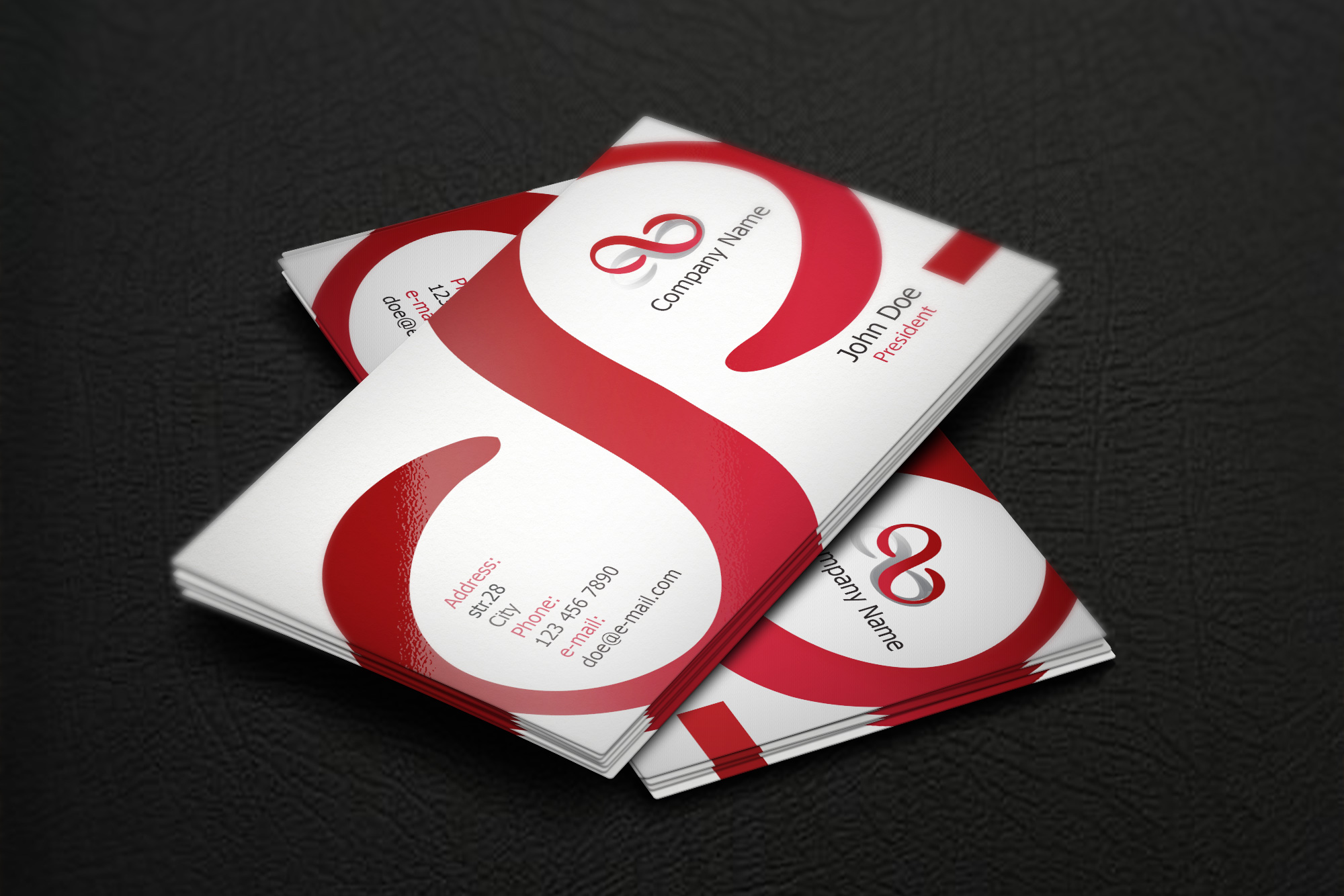 red corporate business card