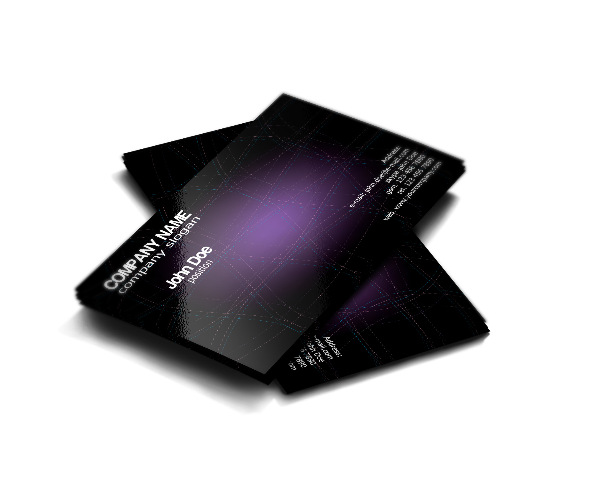 stylish dark purple free business card template