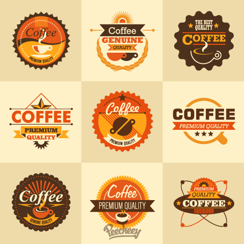 coffee retro stickers