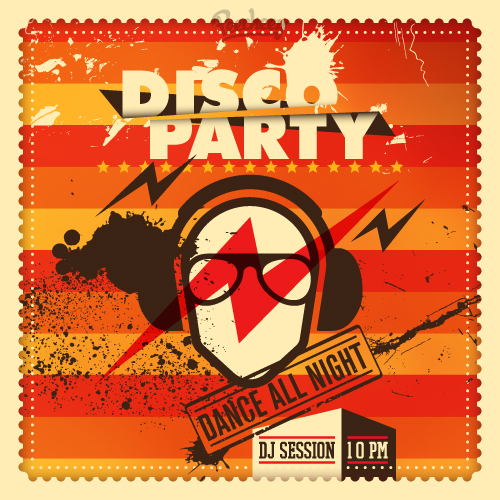 party retro poster red