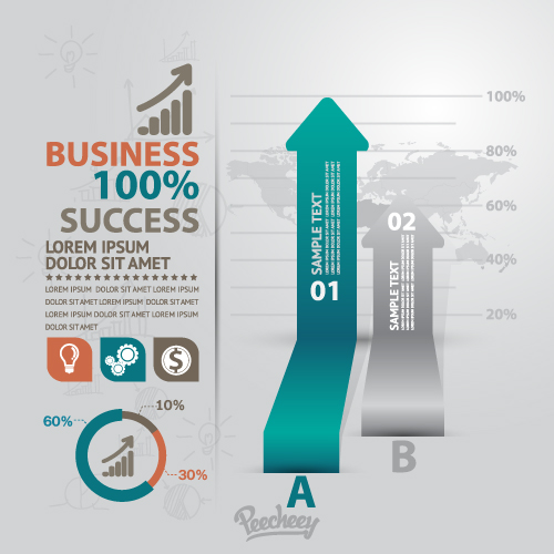 simple arrows infographic illustration